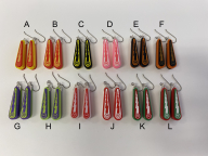 Multi-Colored Pinball Flipper Dangle Earring Pair